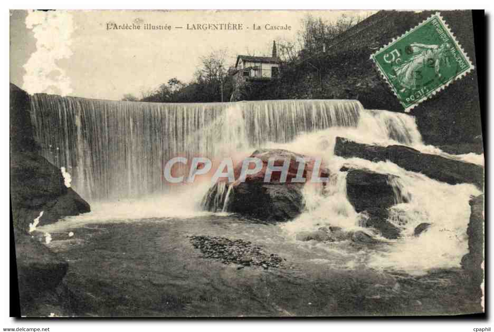 CPA L'Ardeche Illustree Largentiere La Cascade