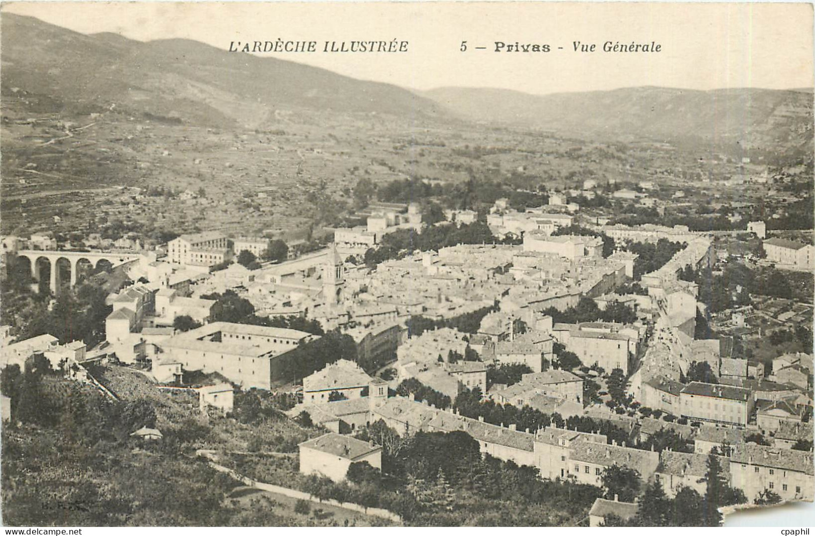 CPA L'Ardeche Privas Vue Generale