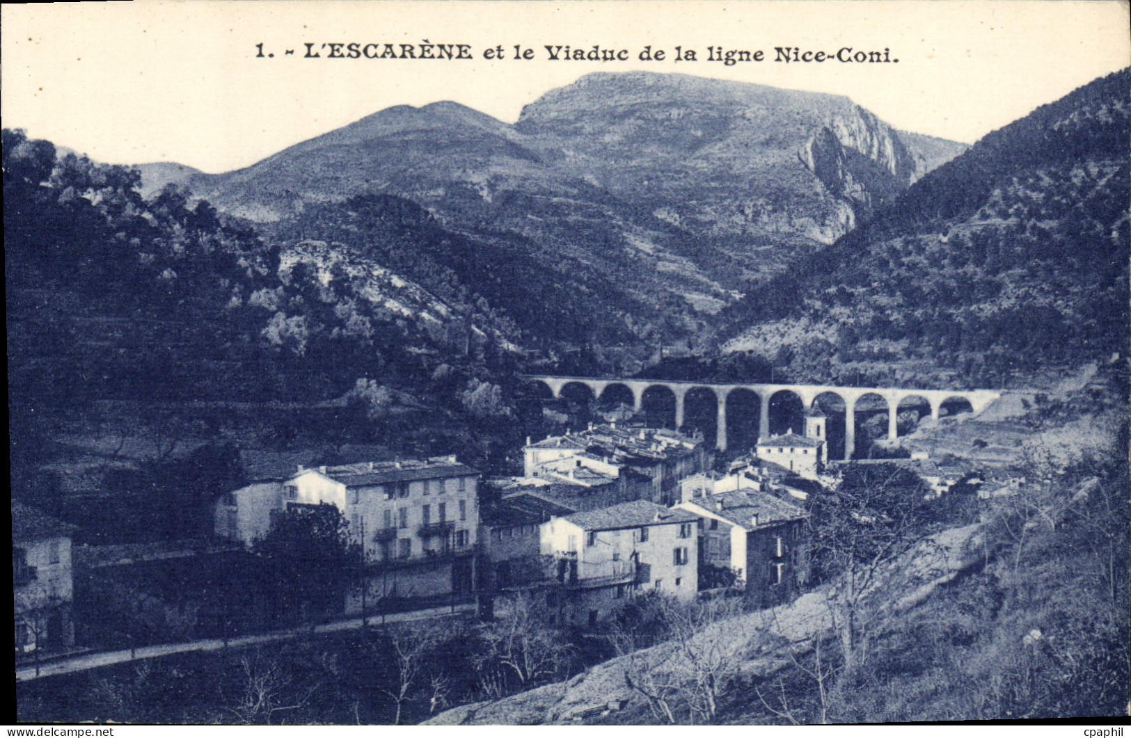 CPA L'Escarene Et Le Viaduc De La Ligne Nice Coni