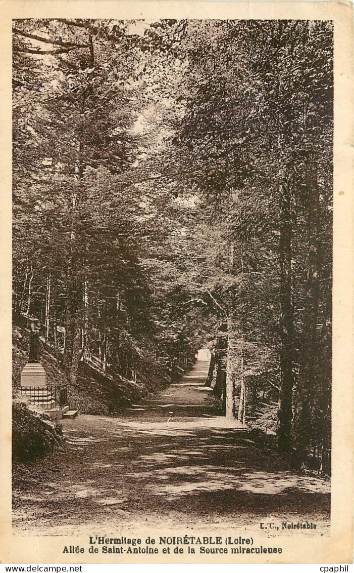 CPA L'Hermitage de Noiretable Loire Allee de Saint Antoine et de la Source Miraculeuse