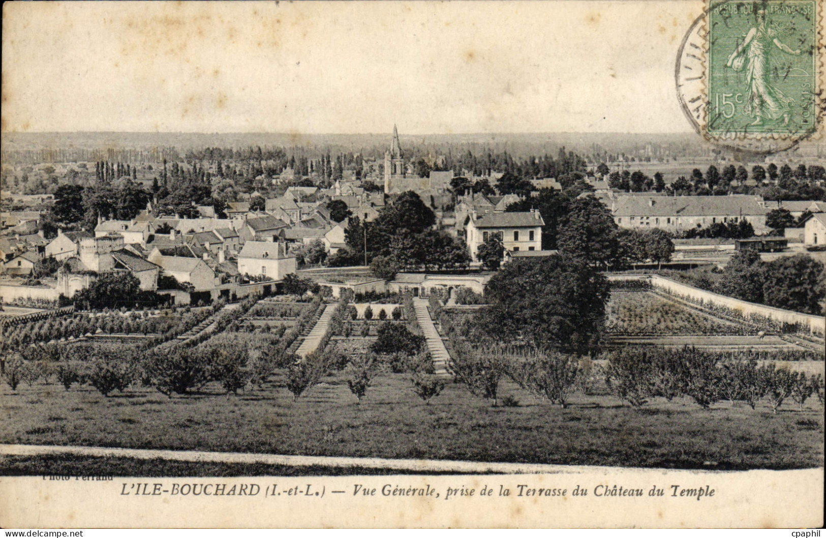 CPA L'Ile Bouchard Vue Generale Prise De La Terrasse du chateau du temple