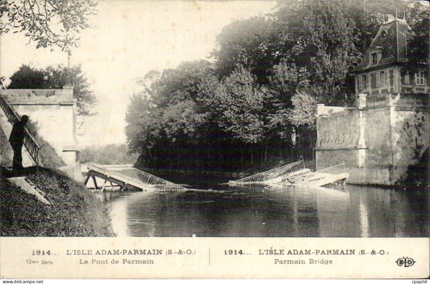 CPA L'Isle Adam le pont de Parmain