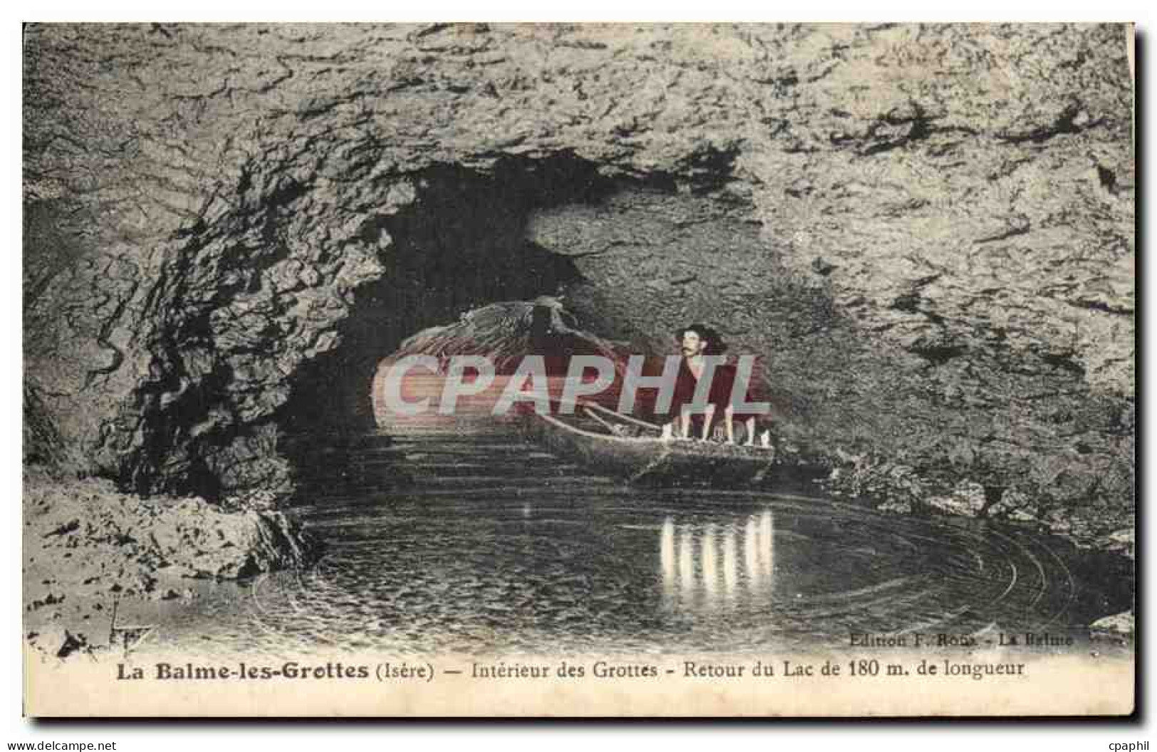 CPA La Balme Les Grottes Interieur Des Grottes Retour Du Lac