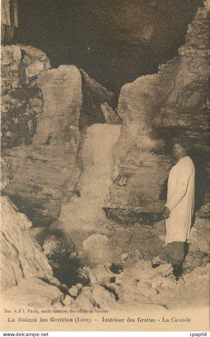 CPA La Balme les Grottes Isere Interieur des Grottes La Cascade