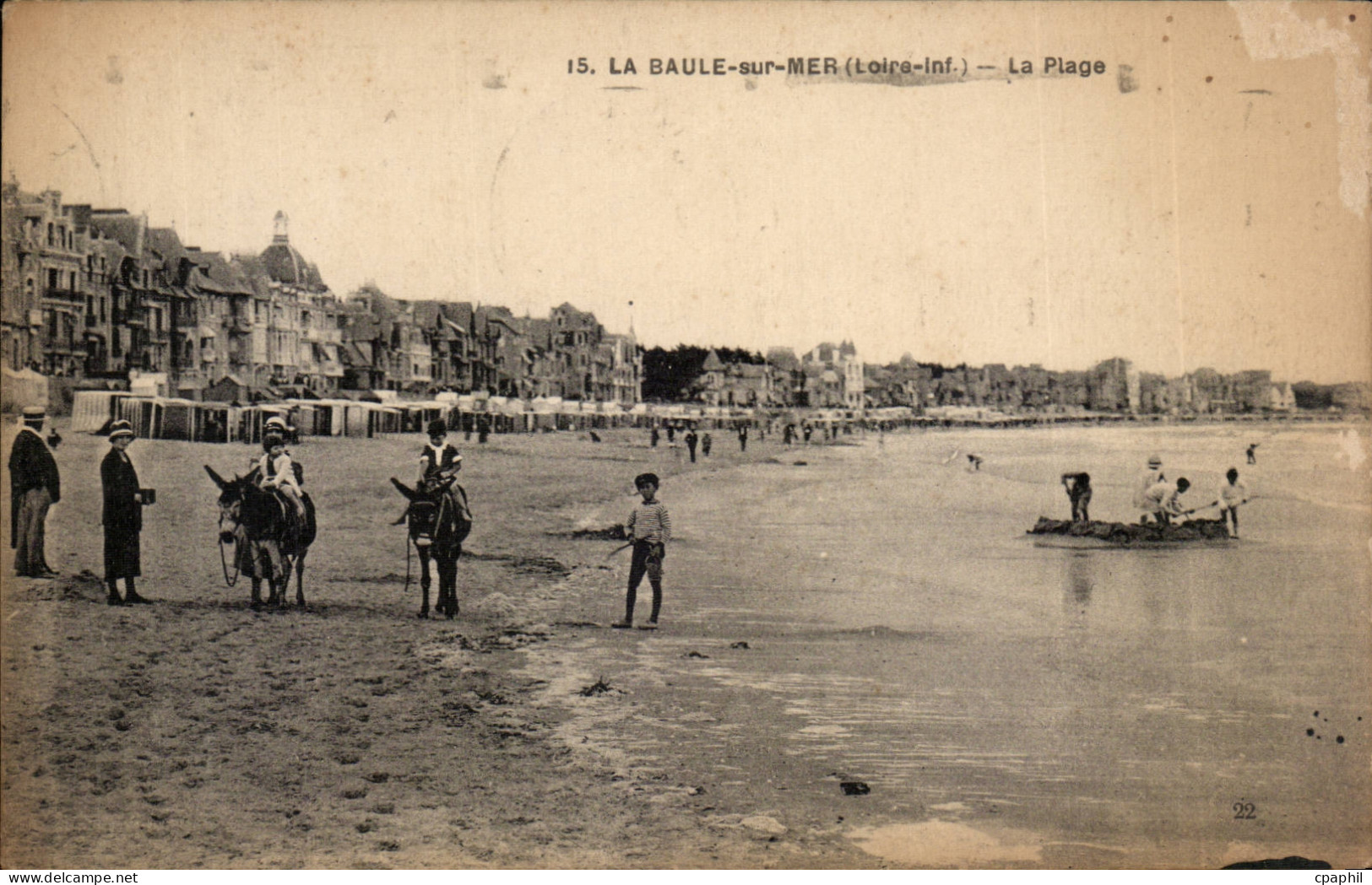 CPA La Baule La plage Ane donkey
