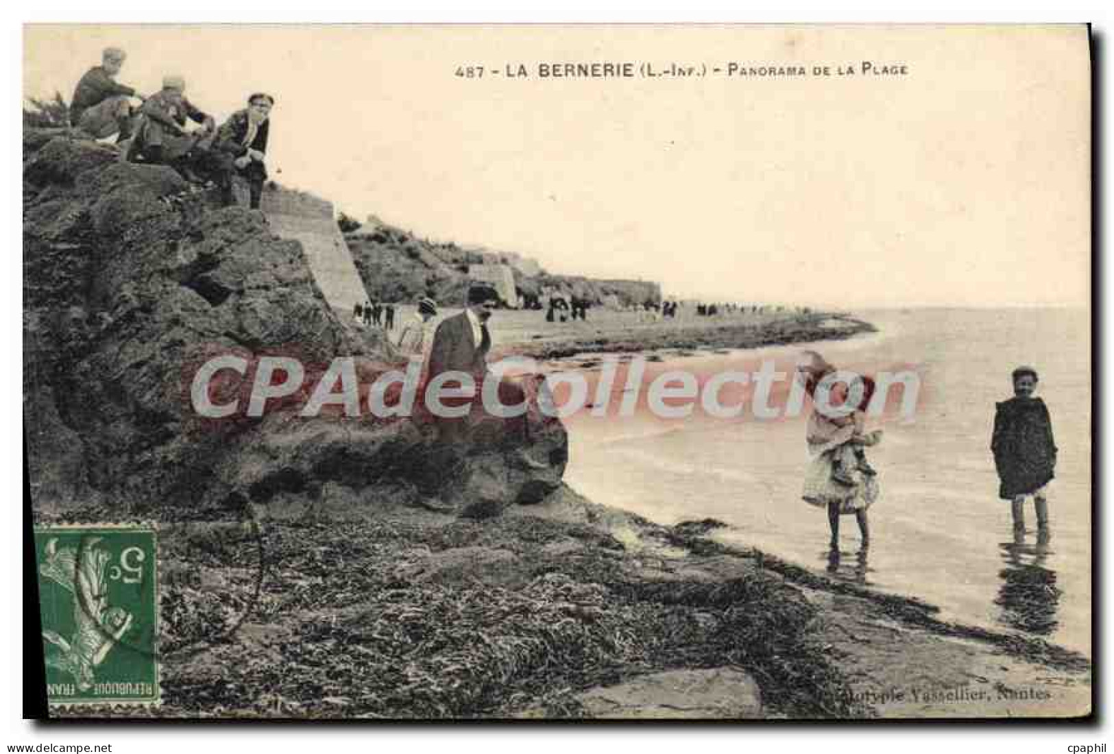 CPA La Bernerie Panorama De La Plage