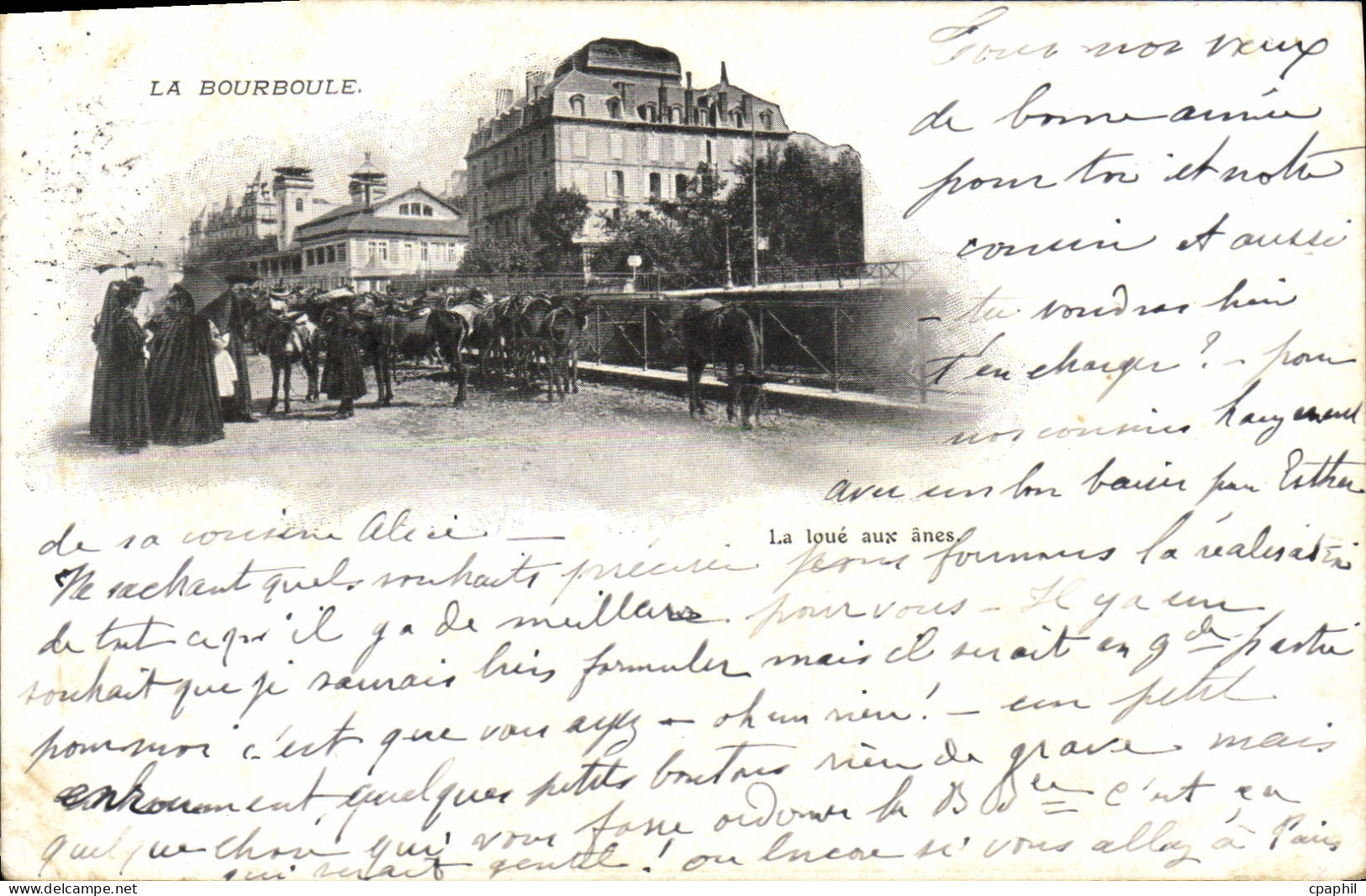 CPA La Bourboule Anes Mules