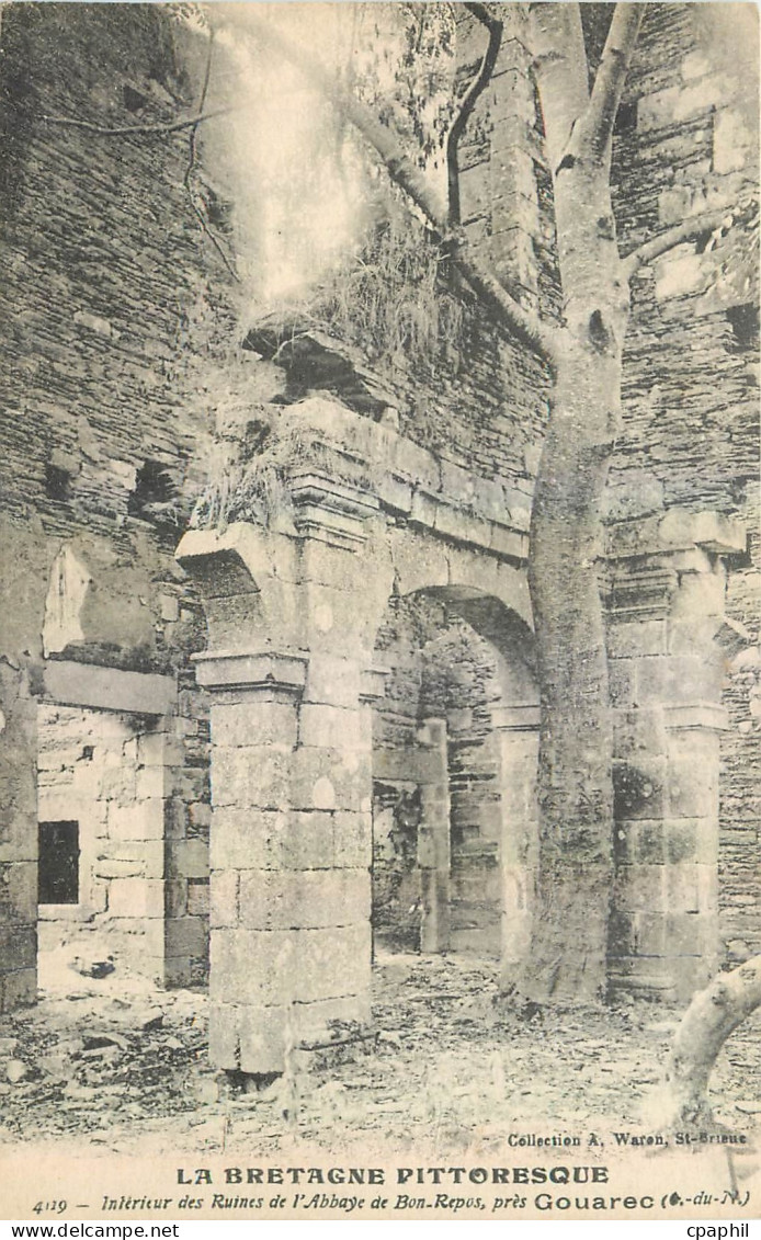 CPA La Bretagne Pittoresque Interieur des Ruines de l'Abbaye de Bon Repos pres Gouarec
