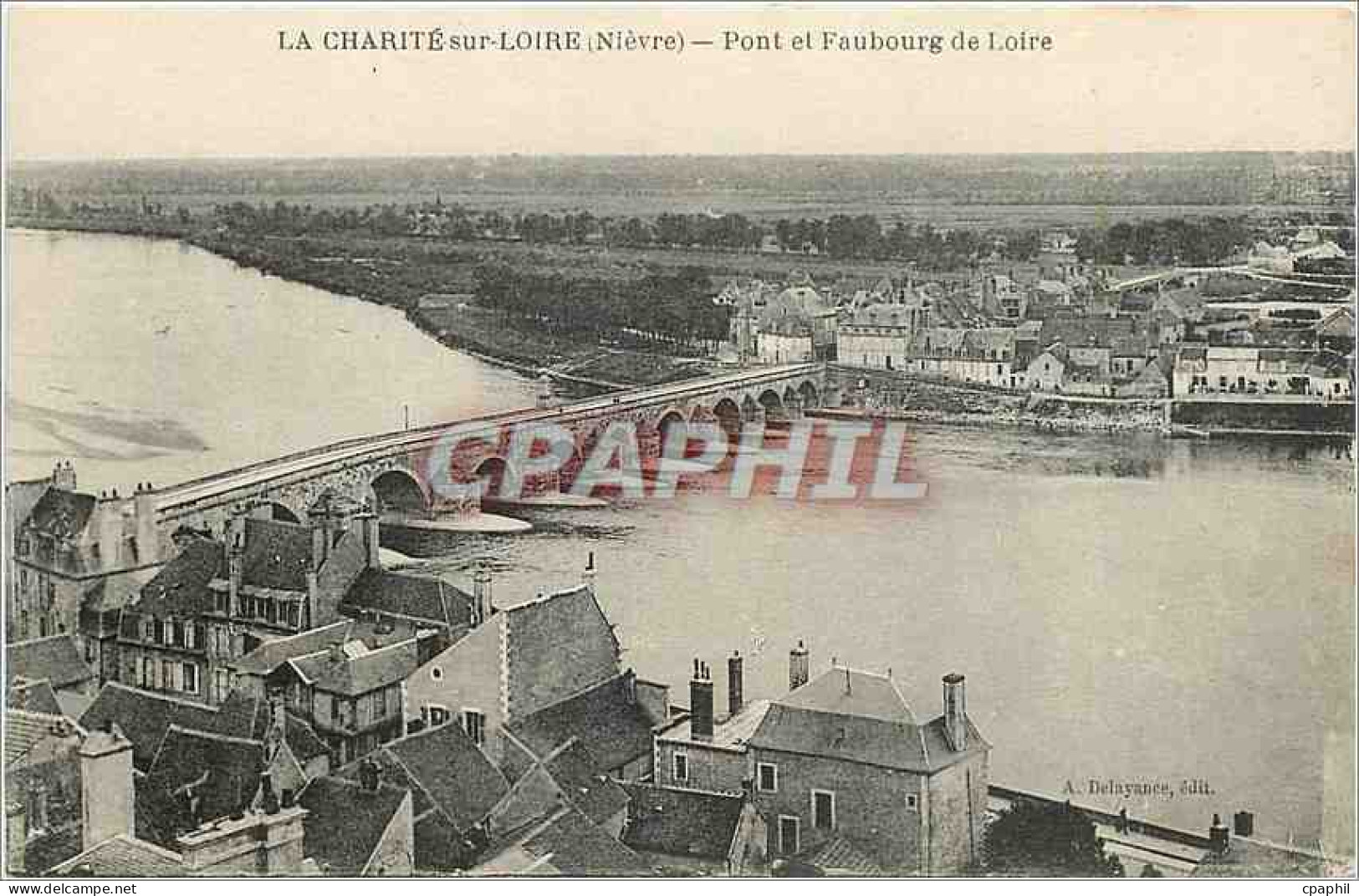 CPA La Charite sur Loire Nievre Pont et Faubourg de Loire