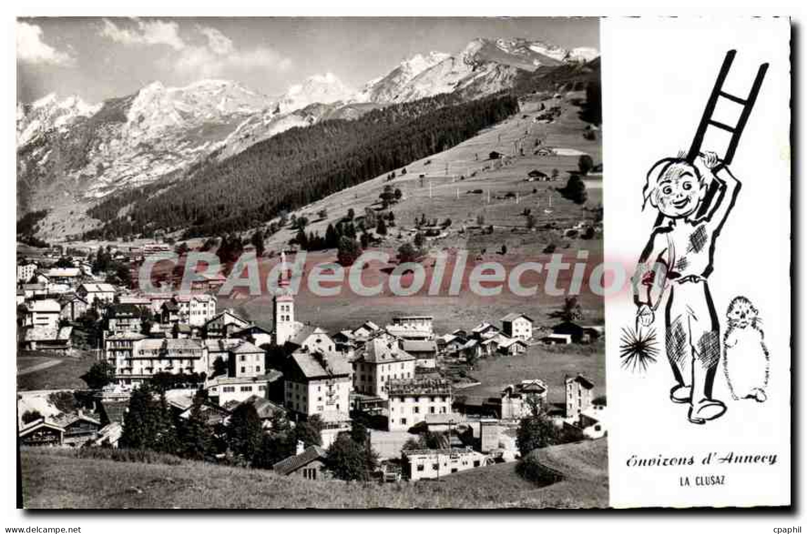 CPA La Clusaz Vue Generale Et Chaine Des Aravis