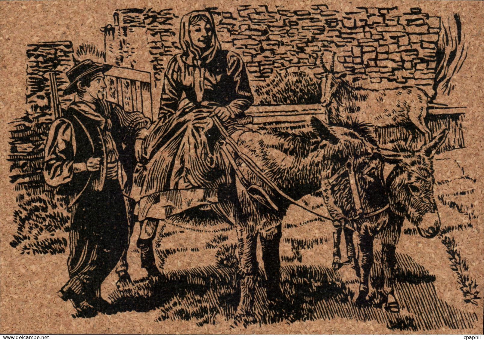 CPA La Corse La Causette Corse Corsica Folklore Ane