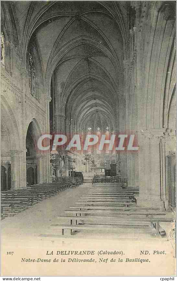 CPA La Delivrande Calvados Notre Dame de al Delivrande Nef de la Basilique