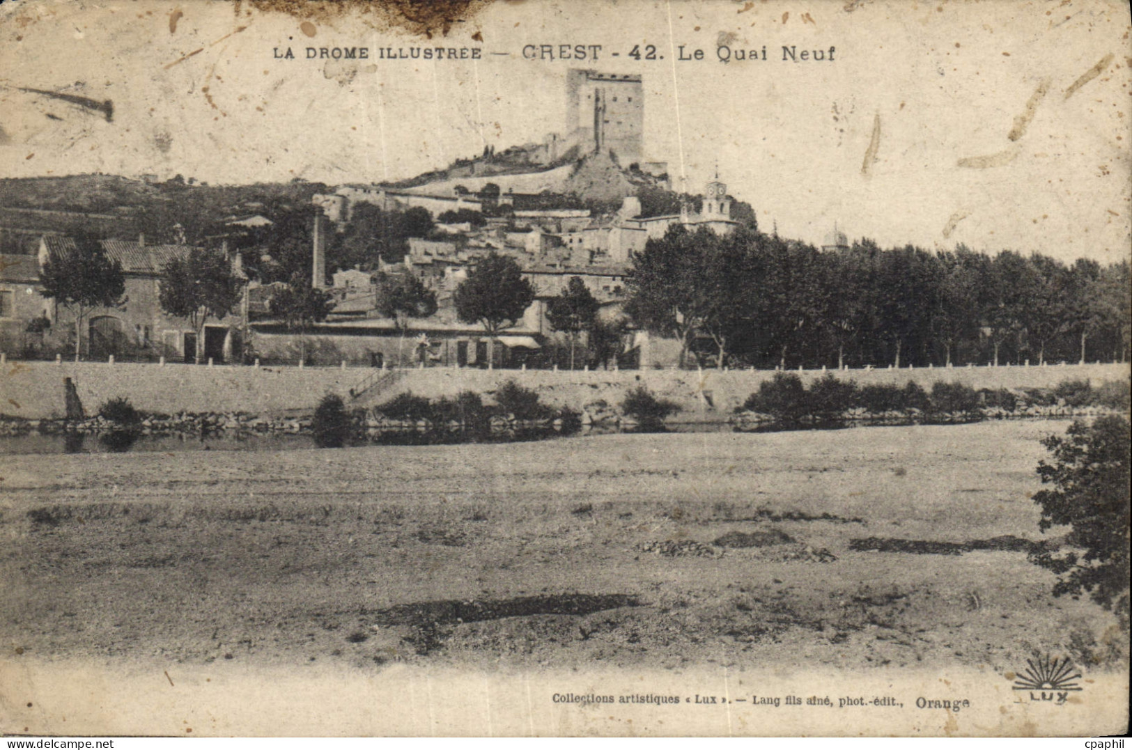 CPA La Drome illustree Crest le Quai Neuf