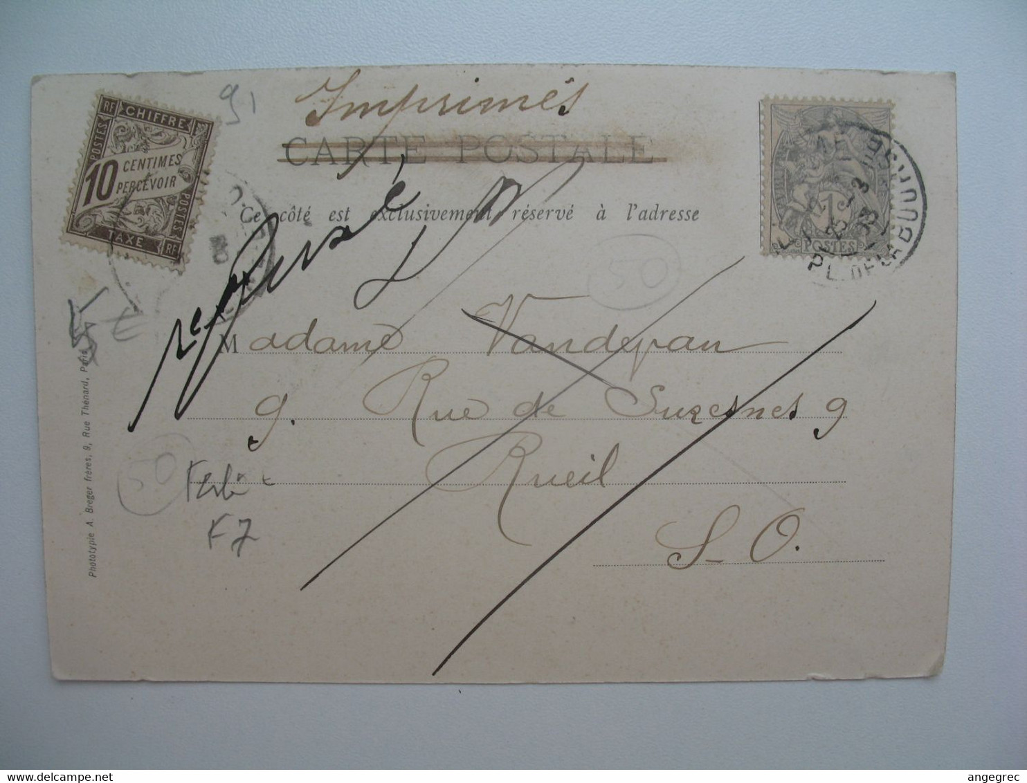 CPA  La Ferté-Alais  Refusée et taxé de 10  Château de Presles  1903