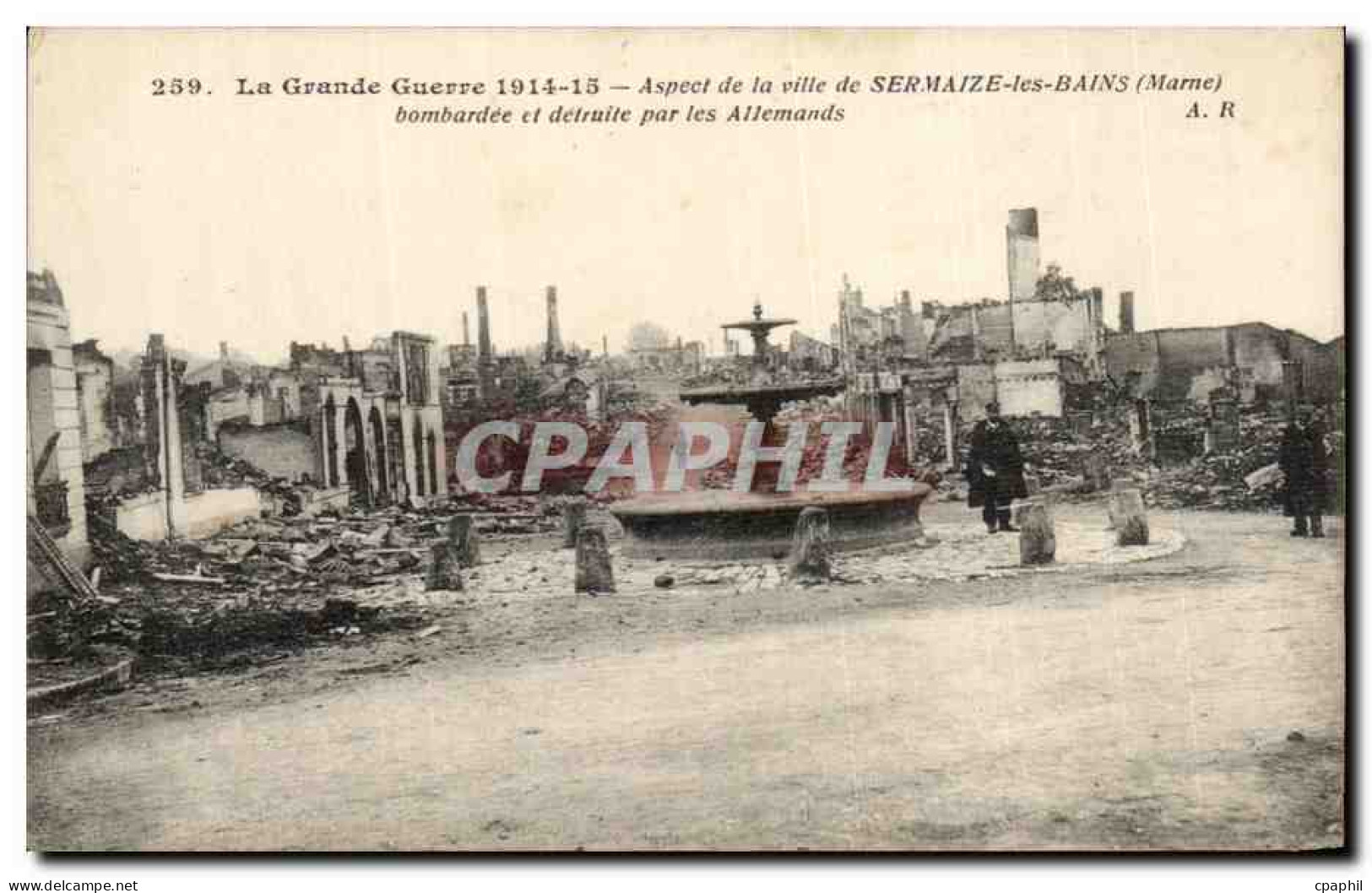 CPA La Grande Guerre Aspect de la ville de sermaize les Bains Militaria
