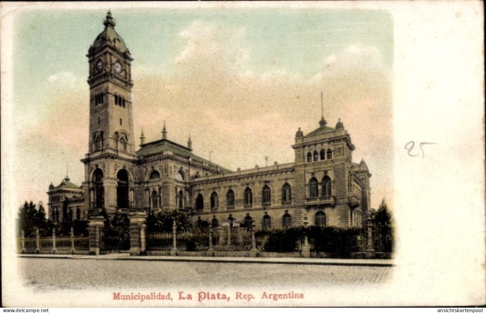 CPA La Plata Argentinien, Rathaus von Argentinien, farbige , 25