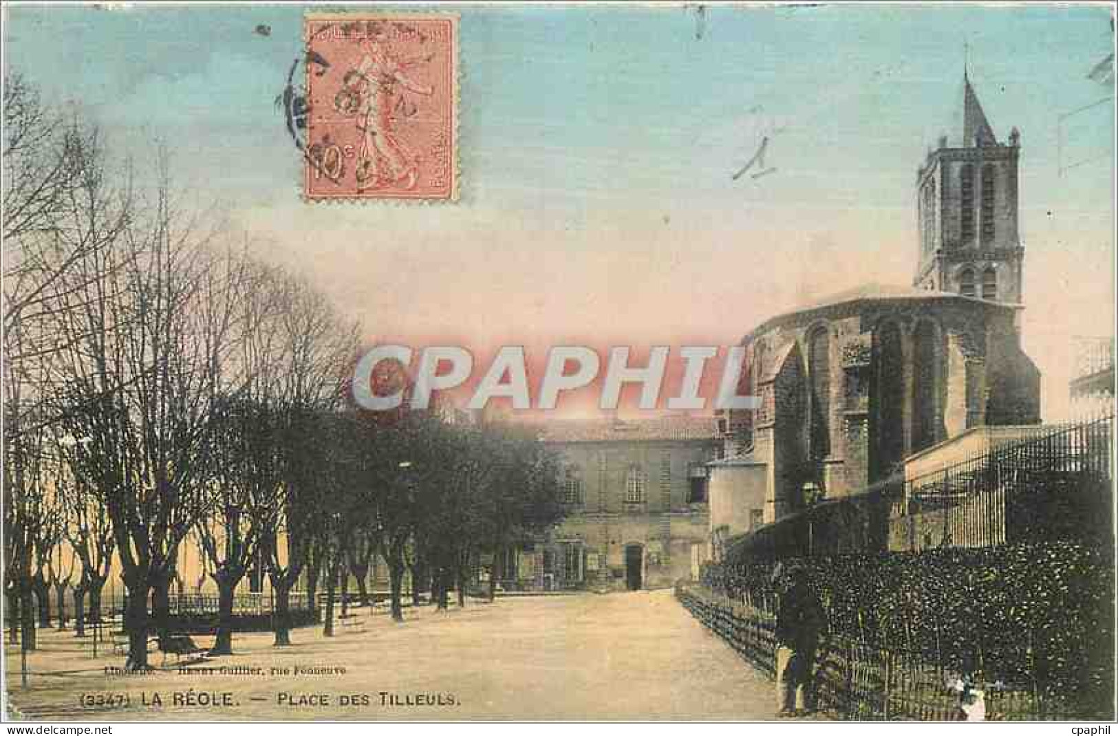 CPA La Reole Place des Tilleuls