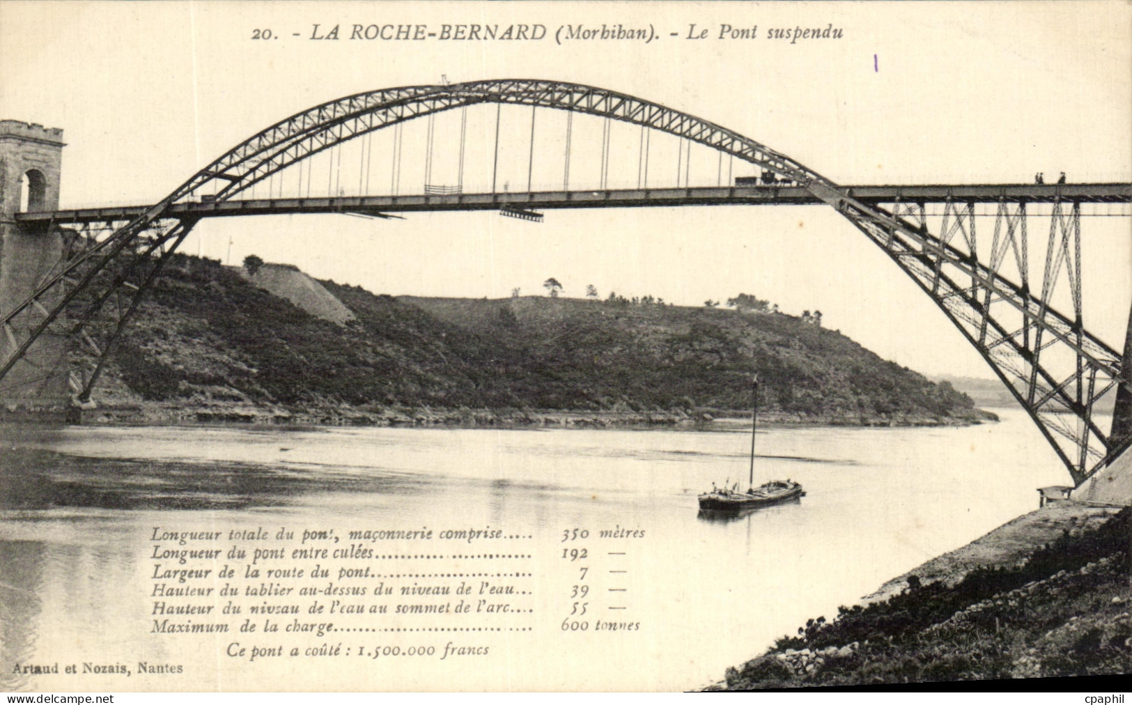 CPA La Roche Bernard Le Pont Suspendu