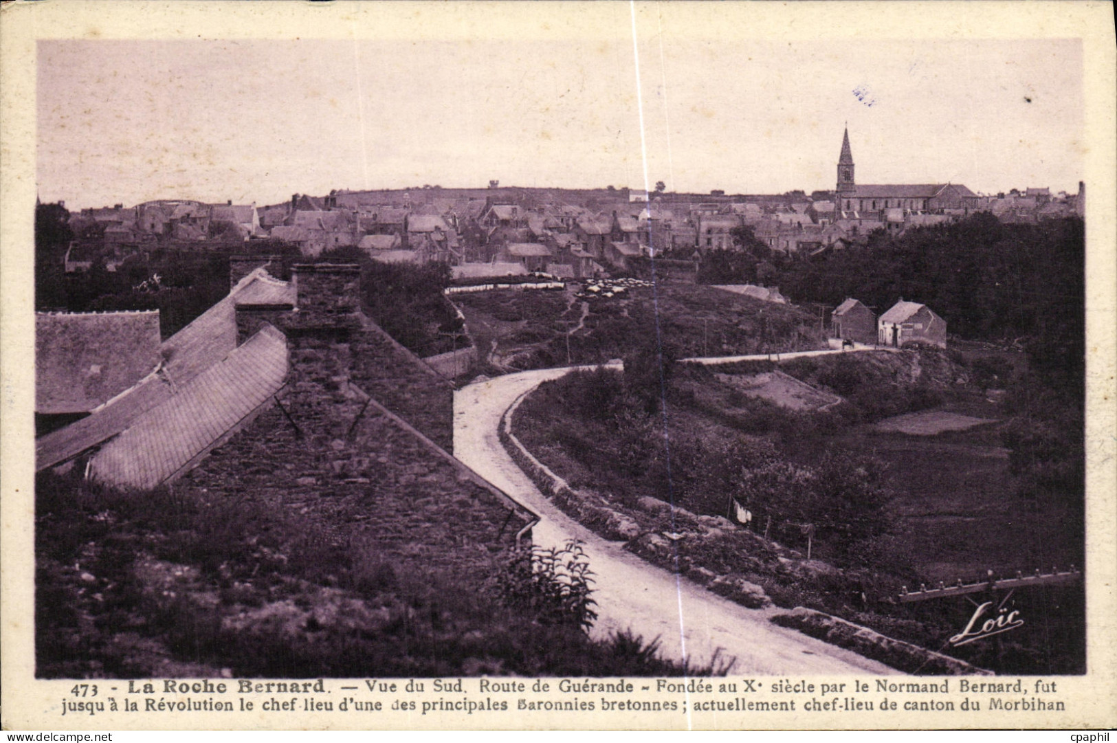CPA La Roche Bernard Vue du Sud Route de Guerande