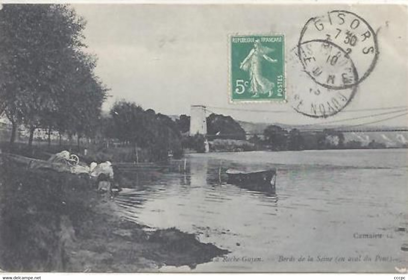CPA La Roche-Guyon Bords de la Seine en aval du Pont