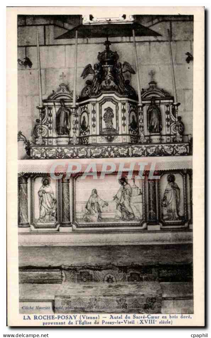CPA La Roche Posay Autel Du Sacre Coeur En Boin Dore Provenant de l'Eglise De Posay Le Vieil