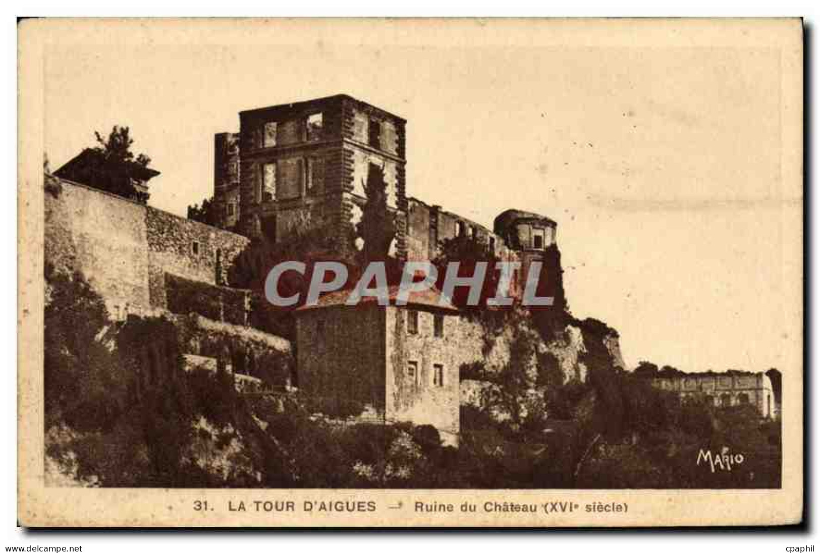 CPA La Tour d'Aigues Ruine du chateau XVI siecle