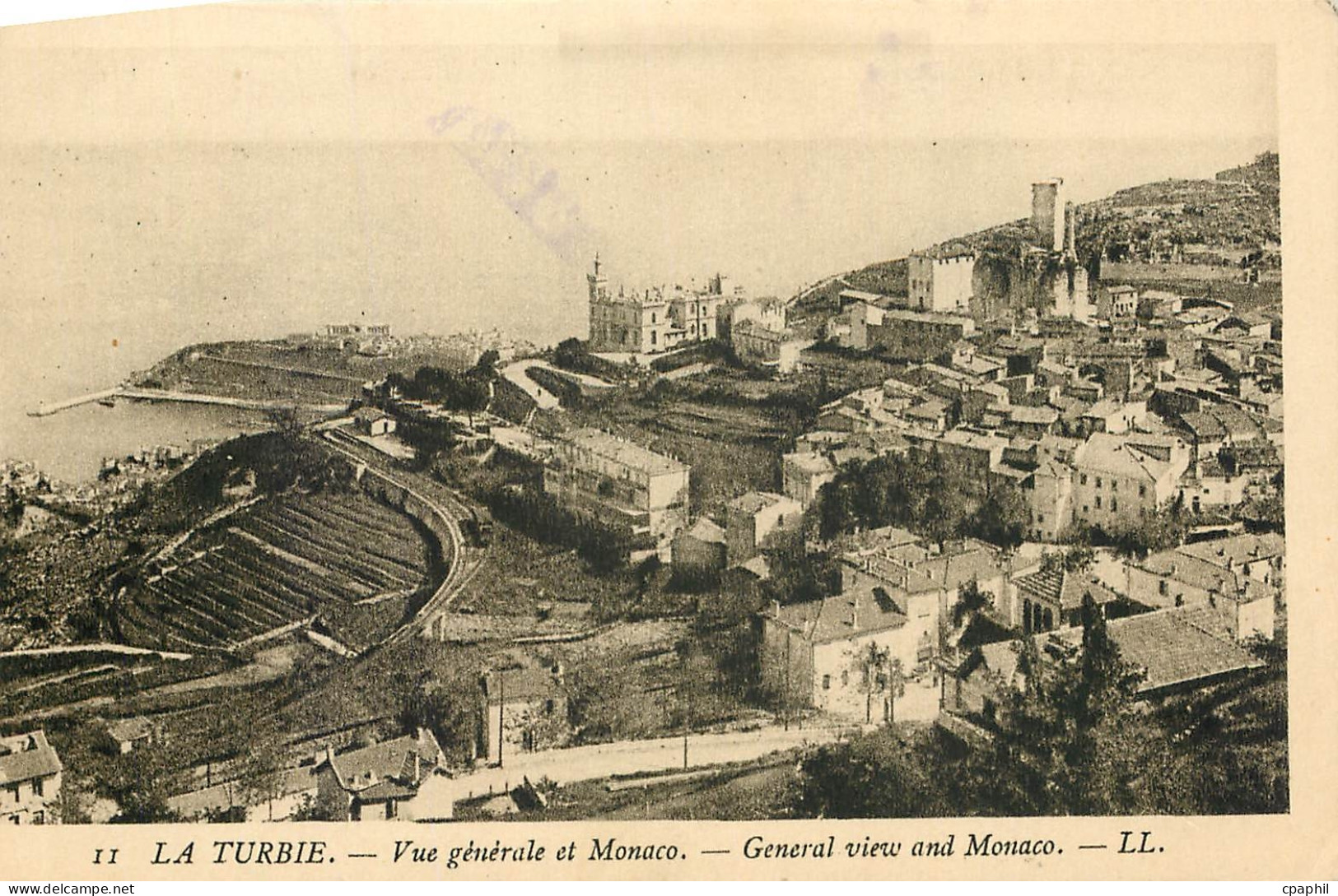 CPA La Turbie Vue generale et Monaco