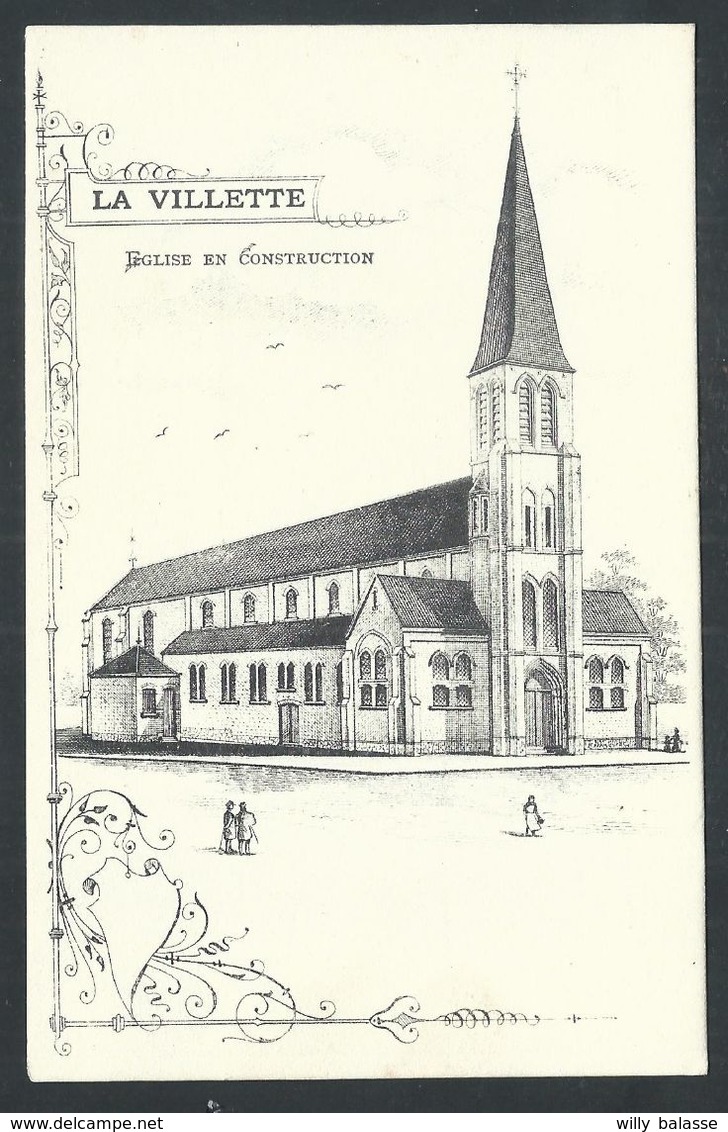 +++ CPA - LA VILLETTE - MARCINELLE - Eglise en construction //
