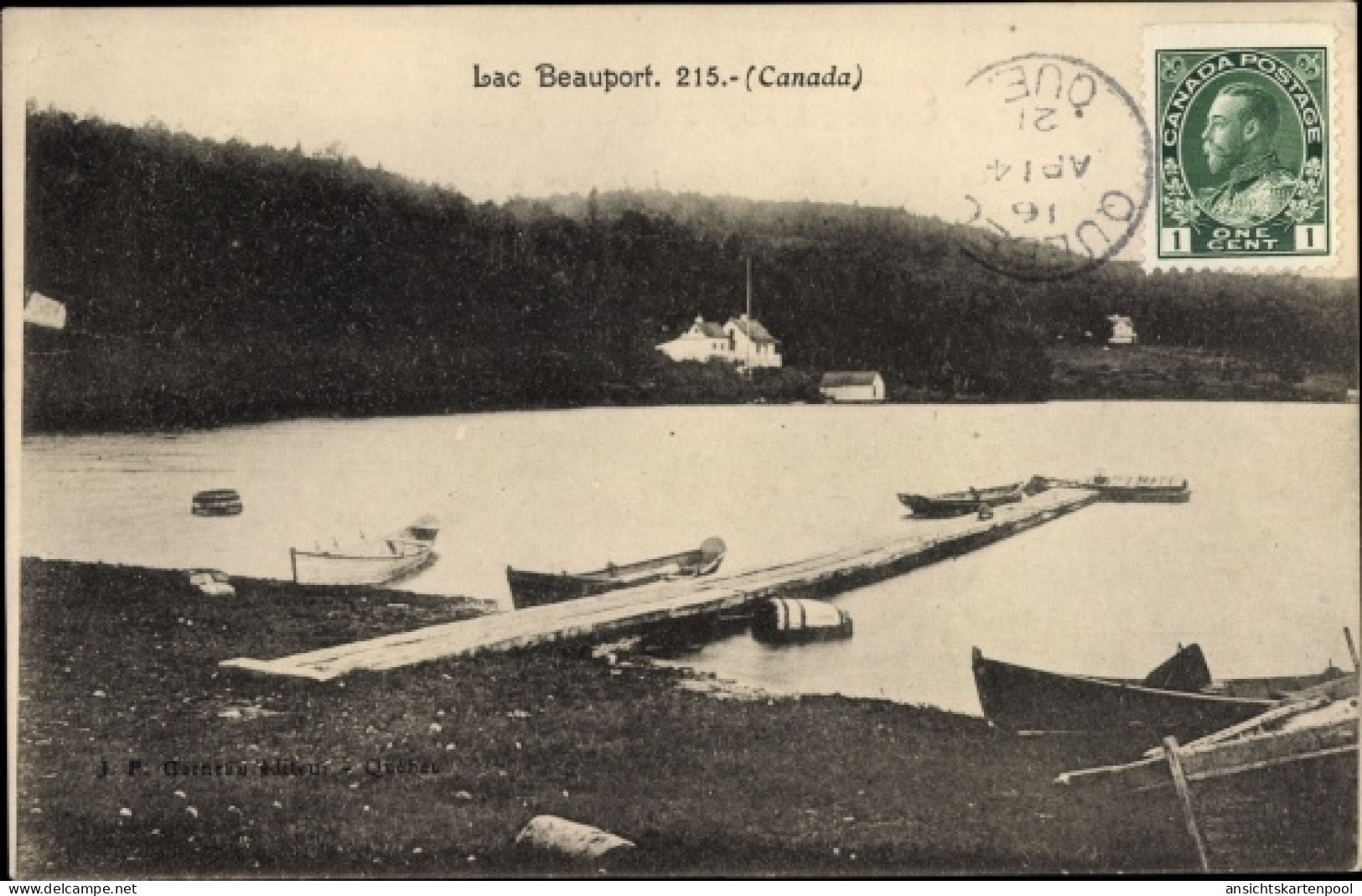 CPA Lac Beauport Quebec Kanada, Bootsanlegestelle