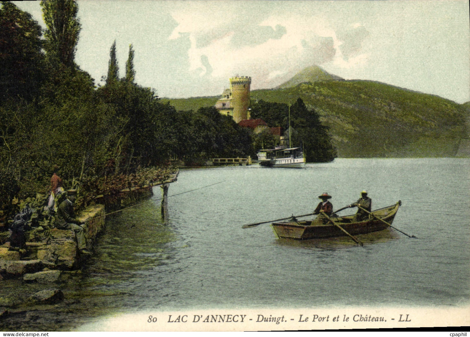 CPA Lac D'Annecy Duingt Le Port Et Le Chateau