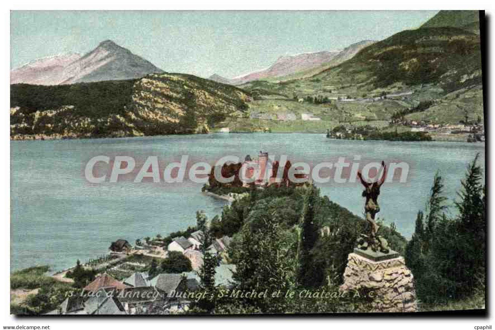 CPA Lac D'Annecy Duingt St Michel Et Le Chateaux