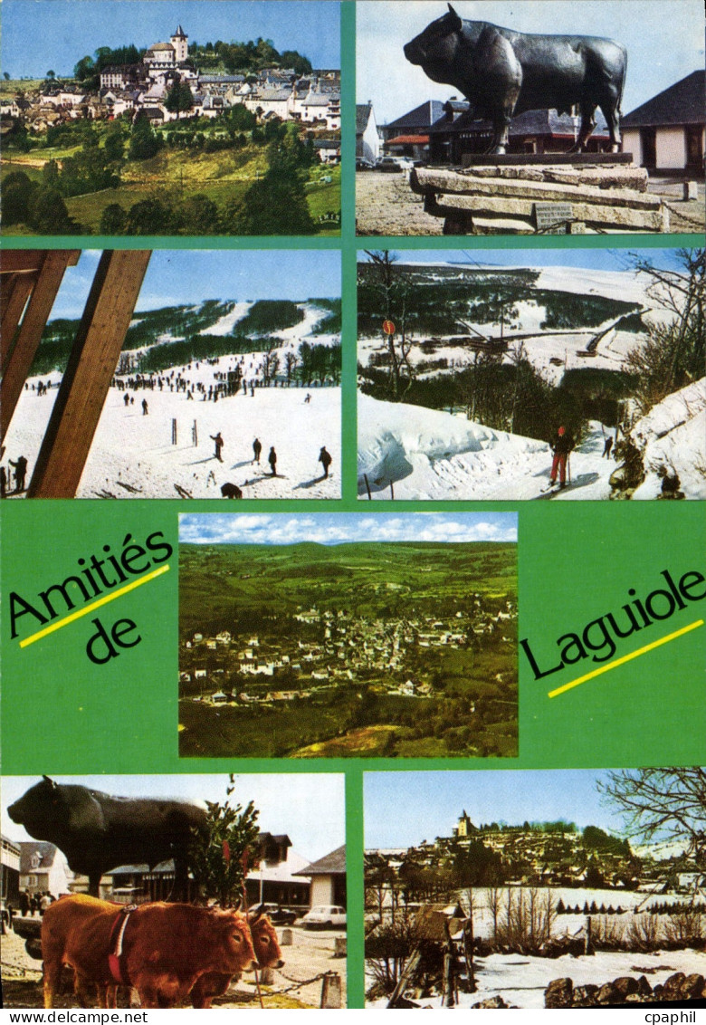 CPA Laguiole Aveyron Vue generale Les pistes de ski