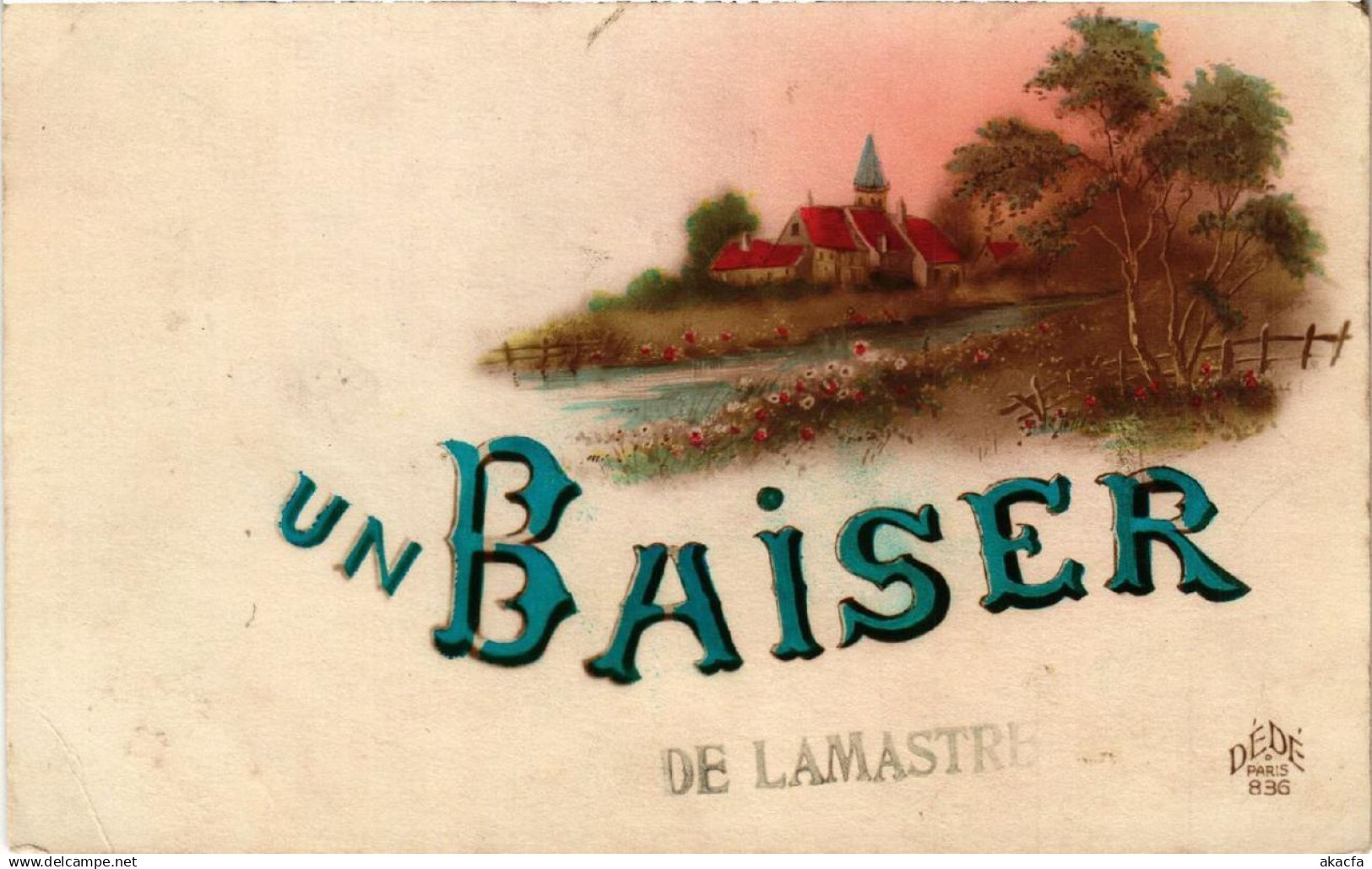 CPA LAMASTRE Un Baiser (398651)
