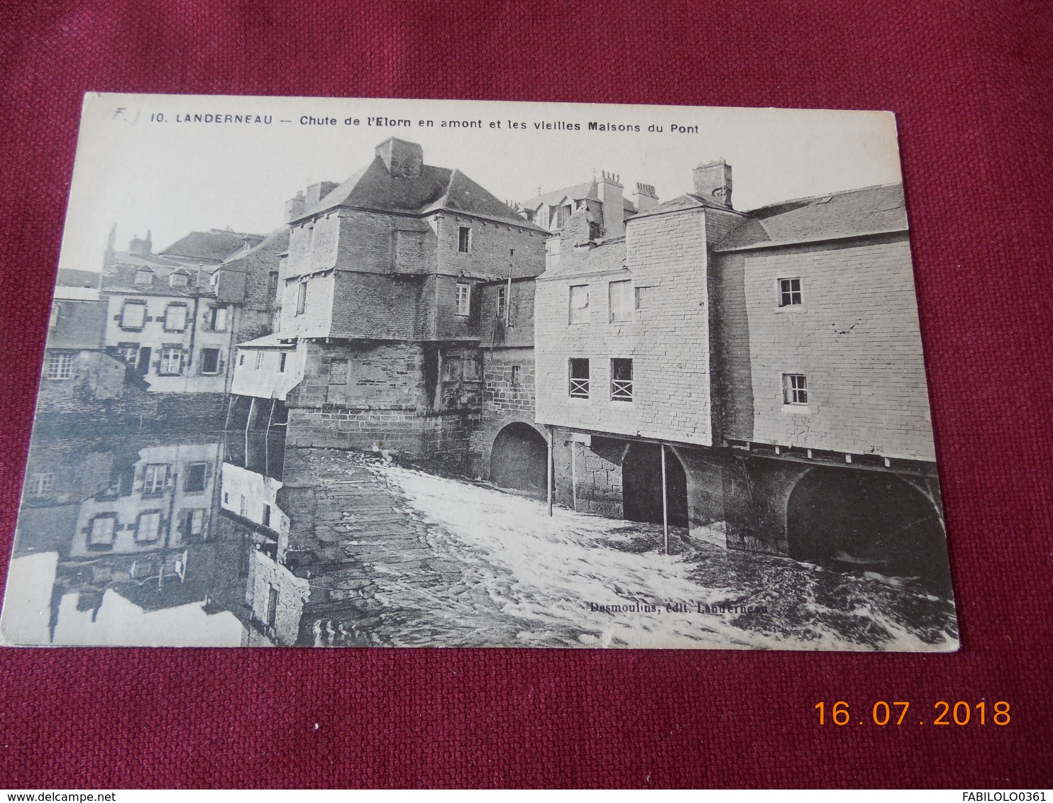 CPA - Landerneau - Chute de l'Elorn en amont et les vieilles Maisons du Pont