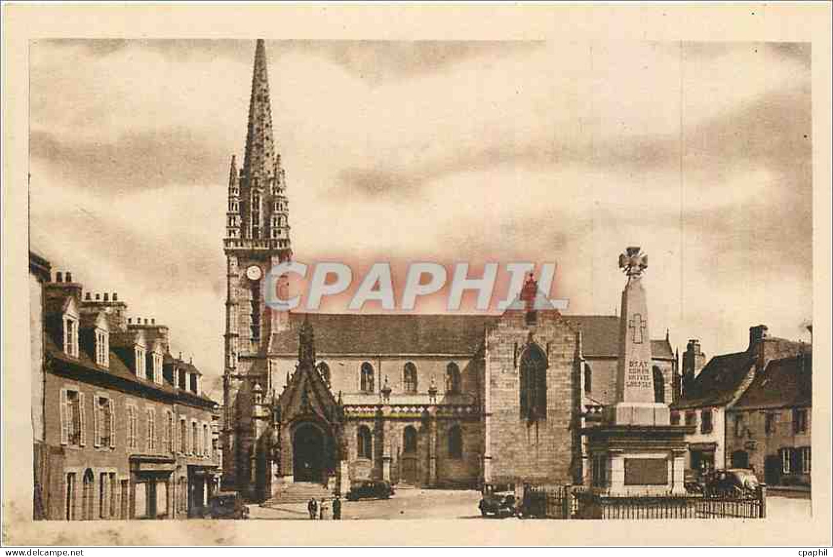 CPA Landivisiau Finistere La Place de l'Eglise