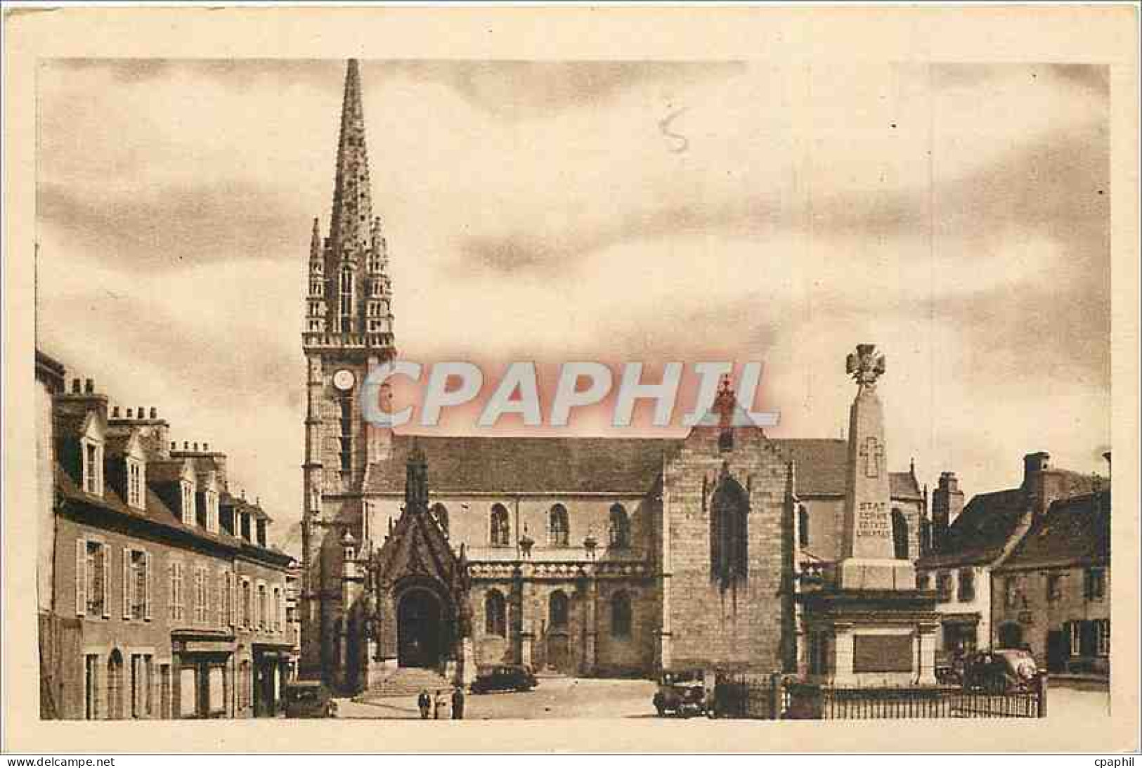 CPA Landivisiau Finistere La Place de l'Eglise
