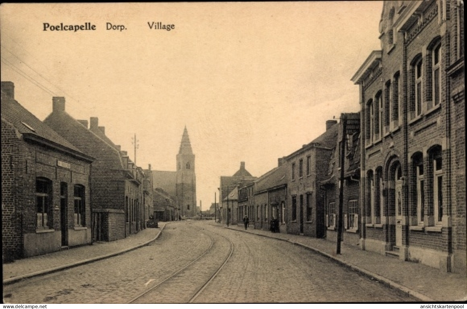 CPA Langemark Poelkapelle Westflandern, Village