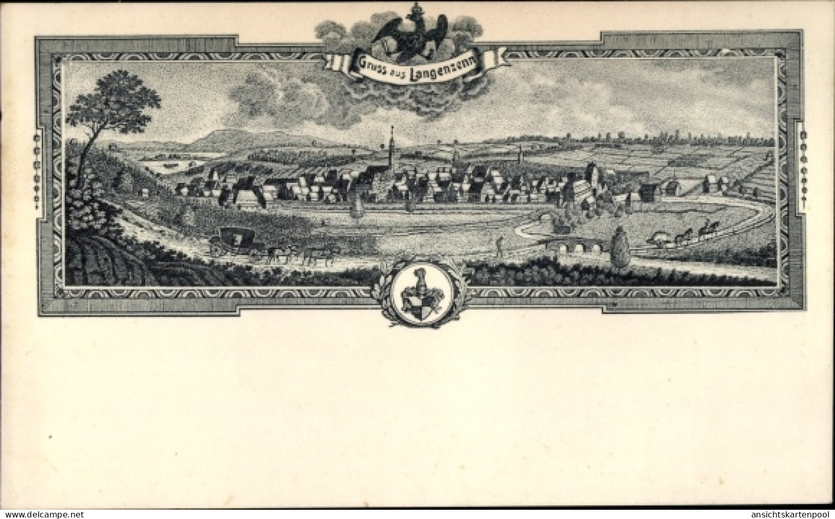 CPA Langenzenn in Mittelfranken, Panorama, Blason