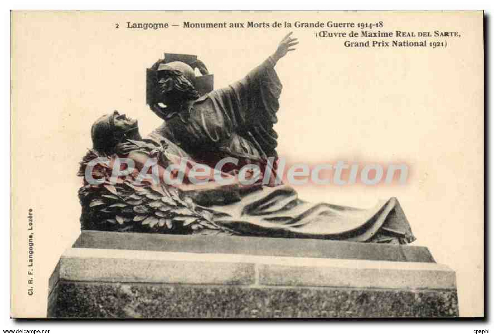 CPA Langogne Monument Aux Morts De La Grande Guerre