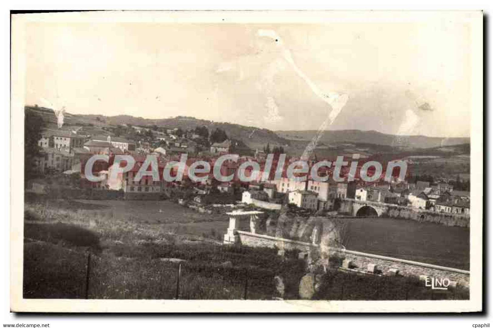 CPA Langogne Vue Generale Et Pont Neuf