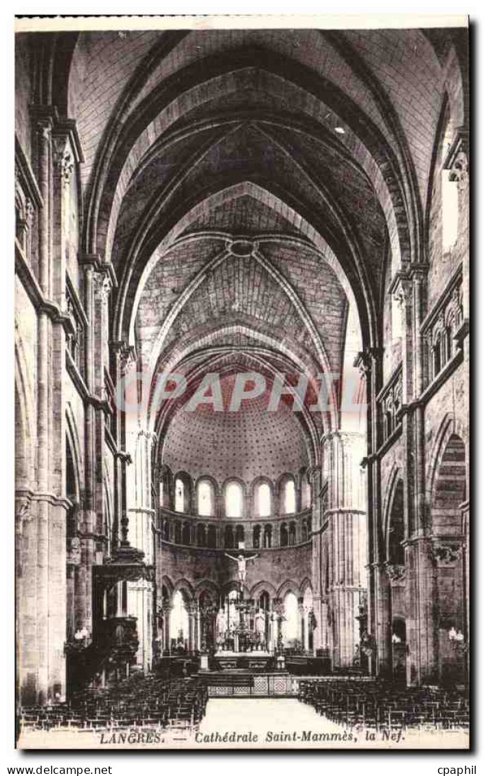 CPA Langres Cathedrale Saint Mammes la Nef