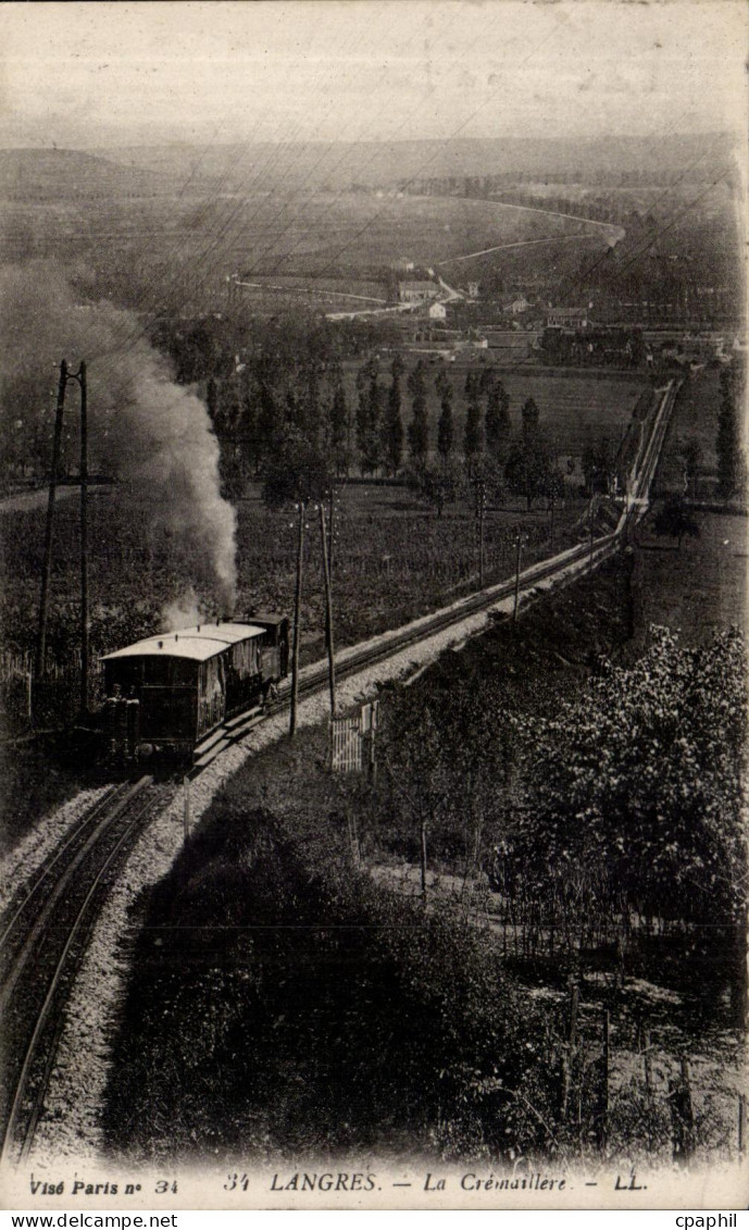 CPA Langres La Creinaillere Train