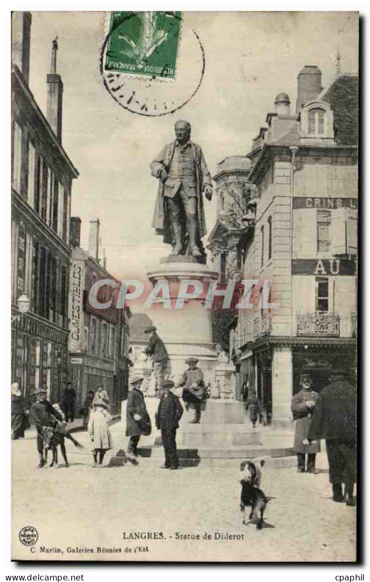CPA Langres Statue de Diderot