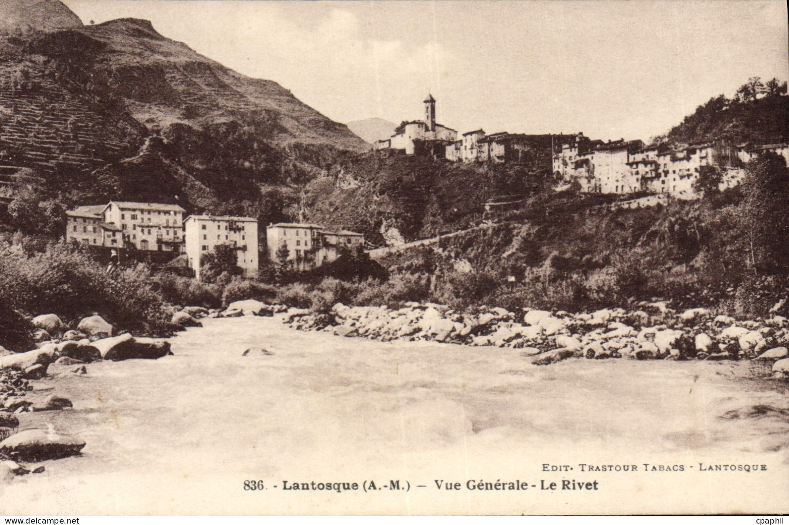 CPA Lantosque Vue Generale Le Rivet