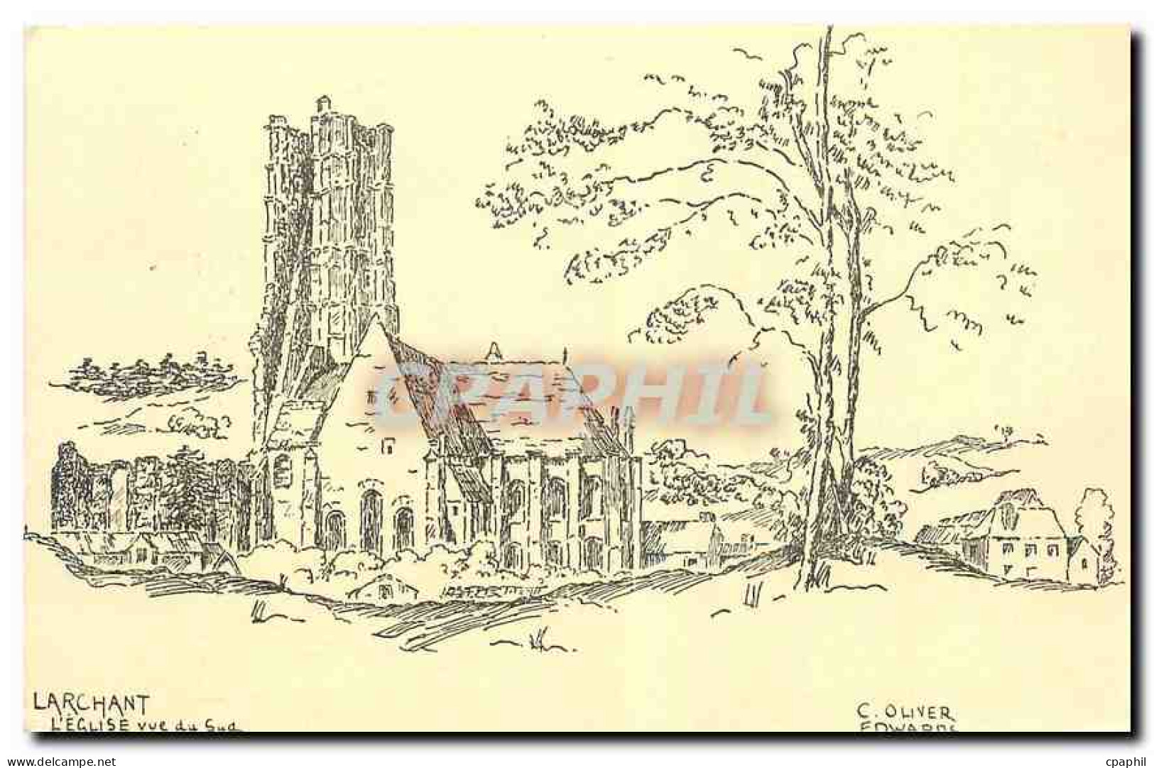 CPA Larchant L'Eglise vue du Sud