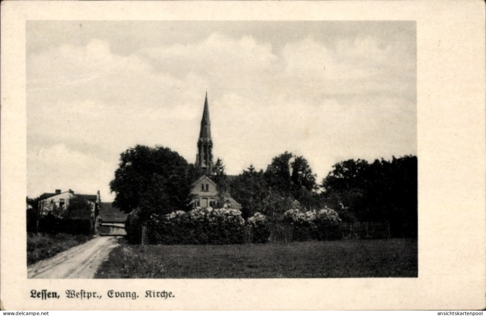 CPA Łasin Lessen Westpreußen, Evangelische Kirche