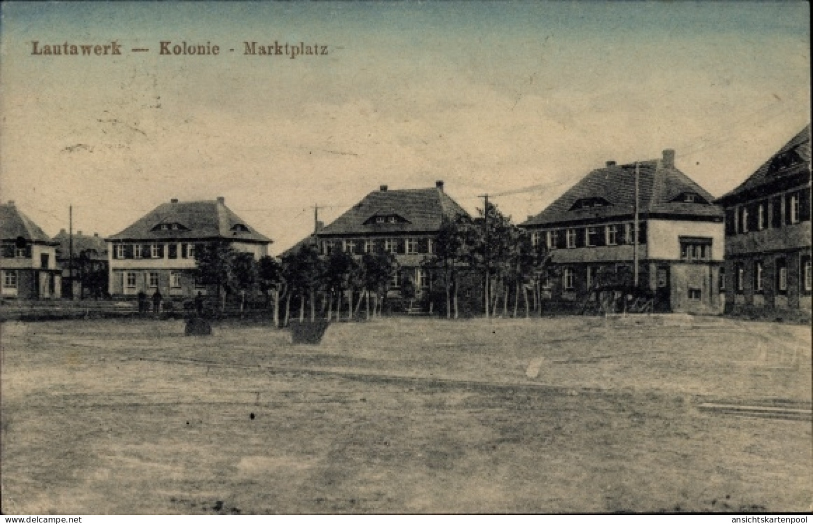 CPA Lautawerk Lauta Oberlausitz, Kolonie, Marktplatz