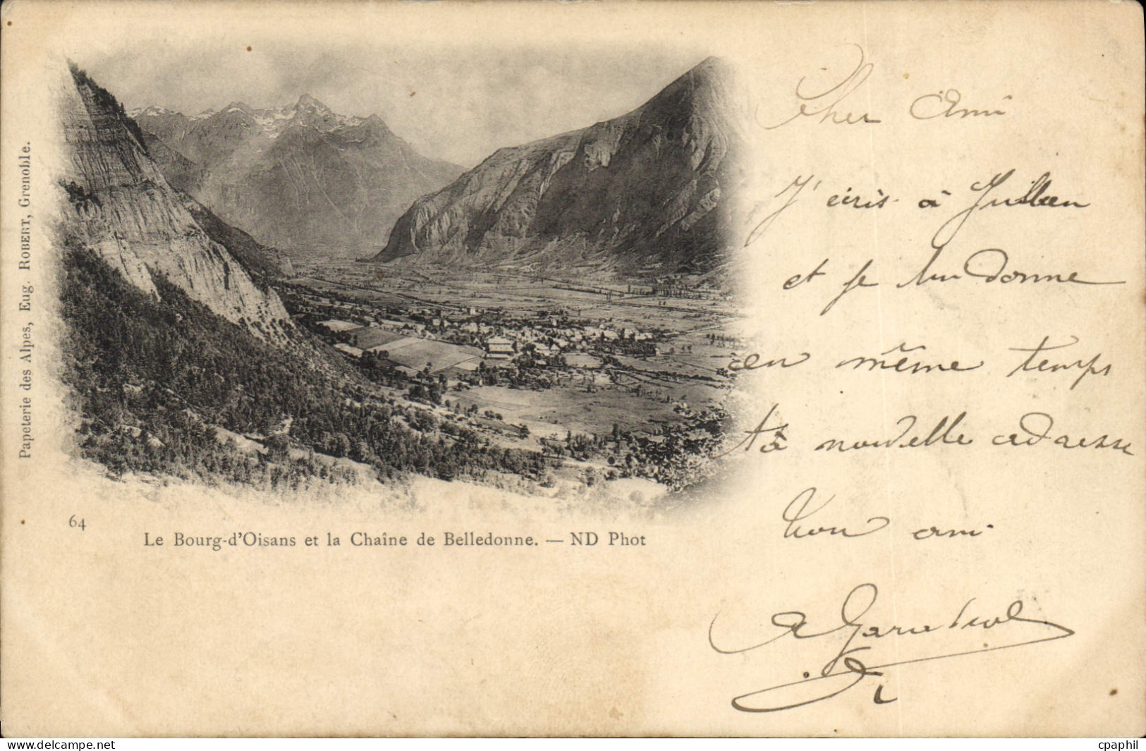 CPA Le Bourg d'Oisans et la chaine de Belledonne