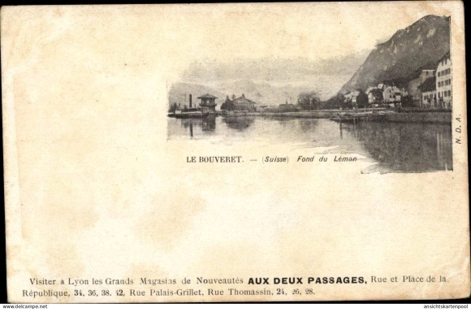 CPA Le Bouveret Port Valais Kanton Wallis, Fond du Leman