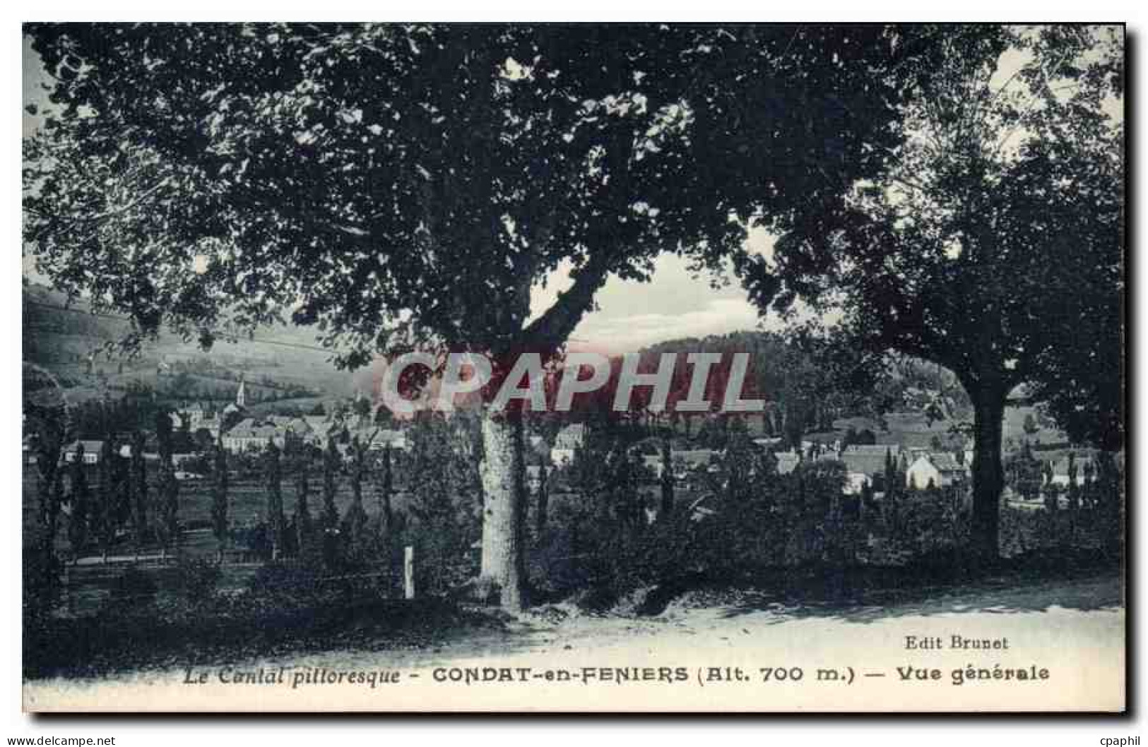 CPA Le Cantal Pittoresque Condat en Feniers Vue Generale